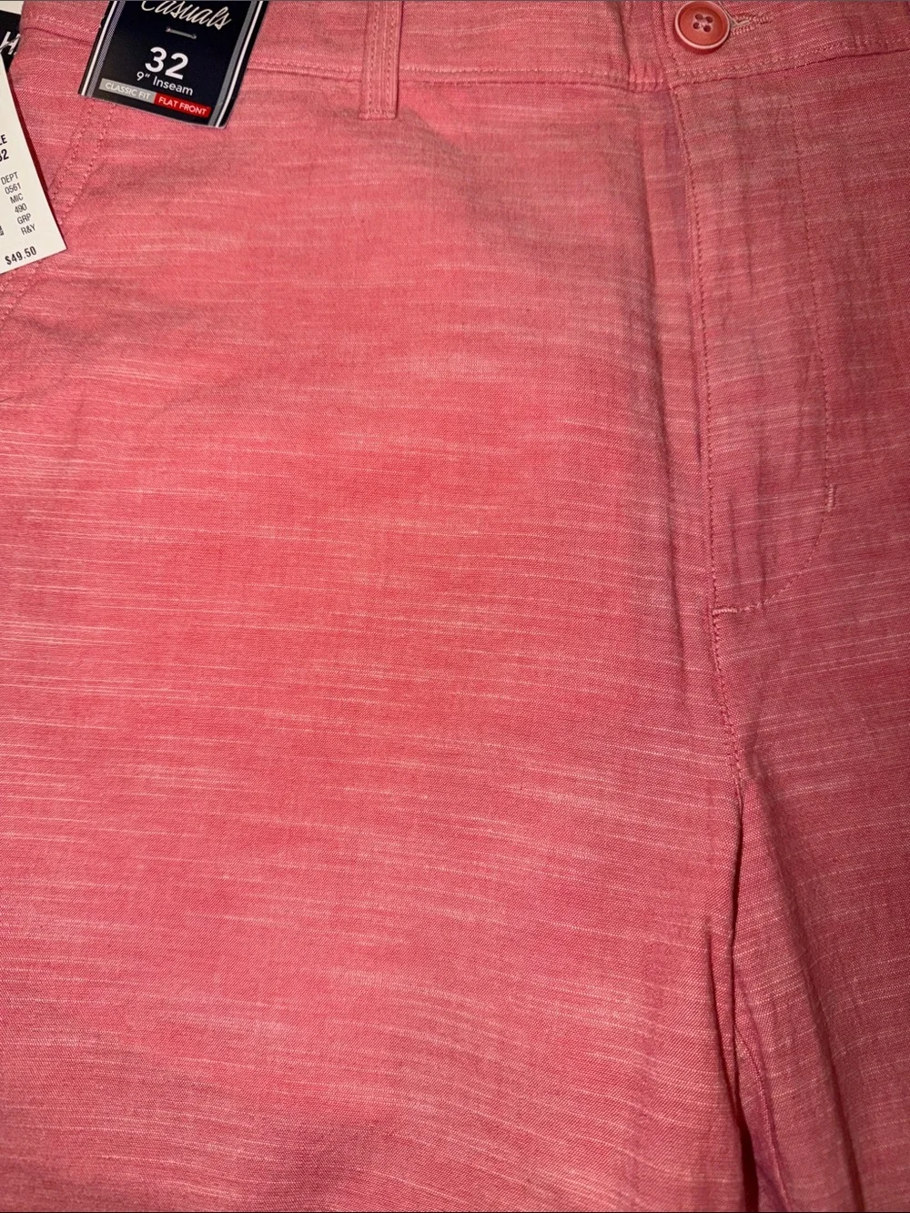 Roundtree & Yorke Coral Heather Flat Front Men’s Shorts